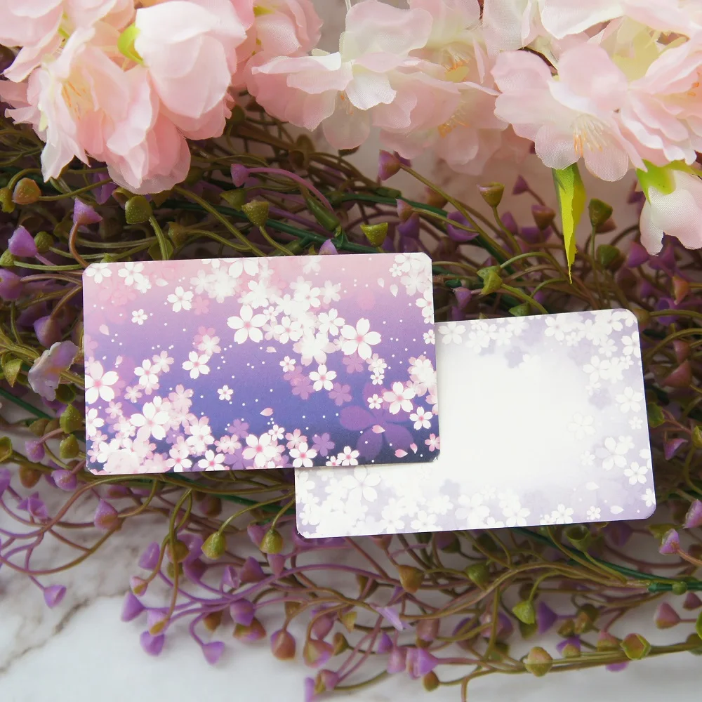 

multi-use 30pcs double side Cherry blossoms sakura in night card Scrapbooking party invitation DIY message gift greeting card