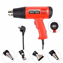 NEWACALOX 2000W 220V EU Plug Industrial Electric Hot Air Gun Thermoregulator LCD Display Heat Gun Shrink Wrapping Thermal Heater