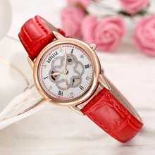 Baogela Femmes Cadran Blanc De Luxe Élégant Diamant Quartz Montre-Bracelet Creux Montre