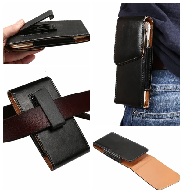 

For Apple SAMSUNG Sheep Universal 360 Degree Hip Belt Clip Pouch bag Holster Black Flip PU Leather Phone Case Purse Businiss