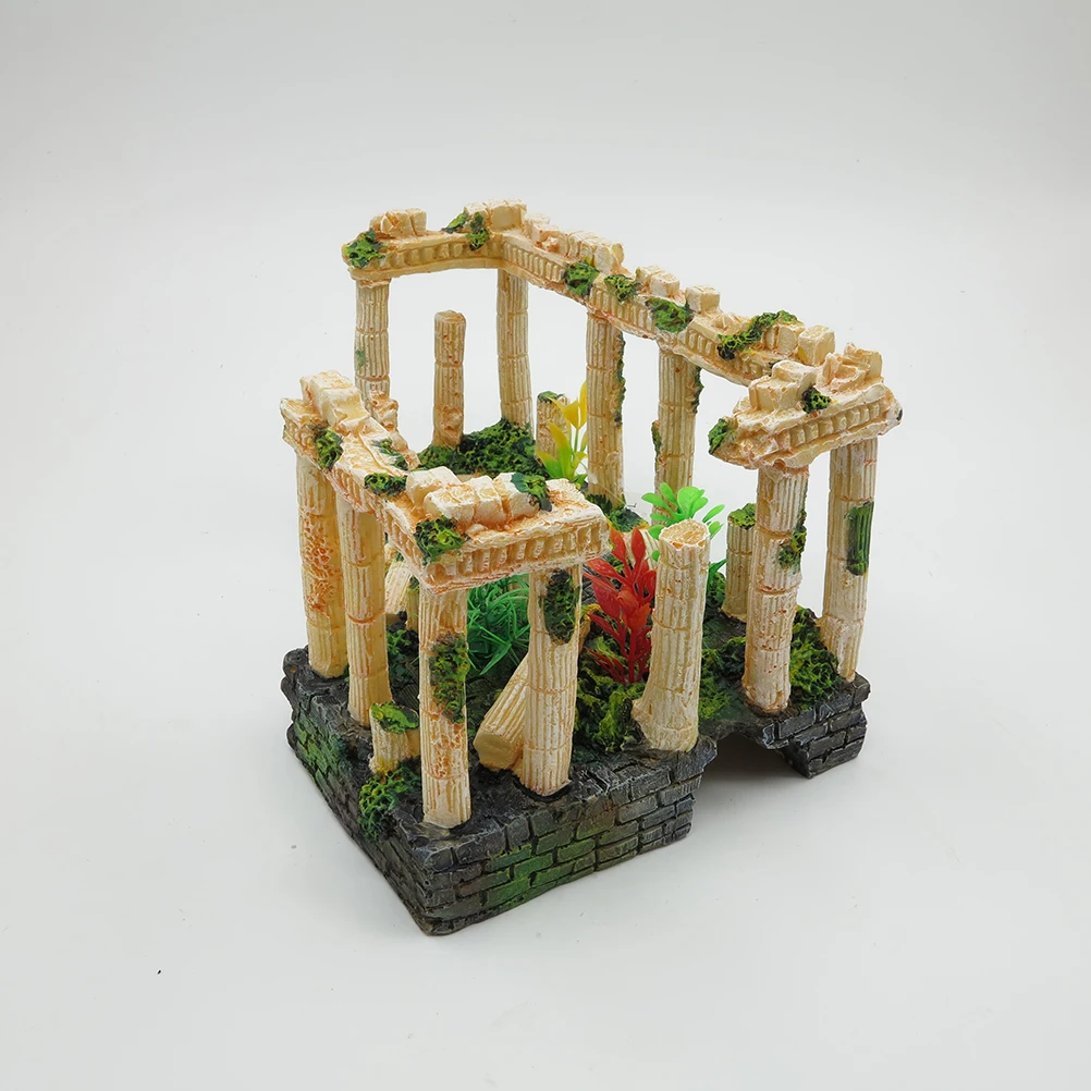 1 шт. декоративные резиновые нетоксичные безопасные поддельные искусственные римские колонны аквариум руины рок украшение аквариума
