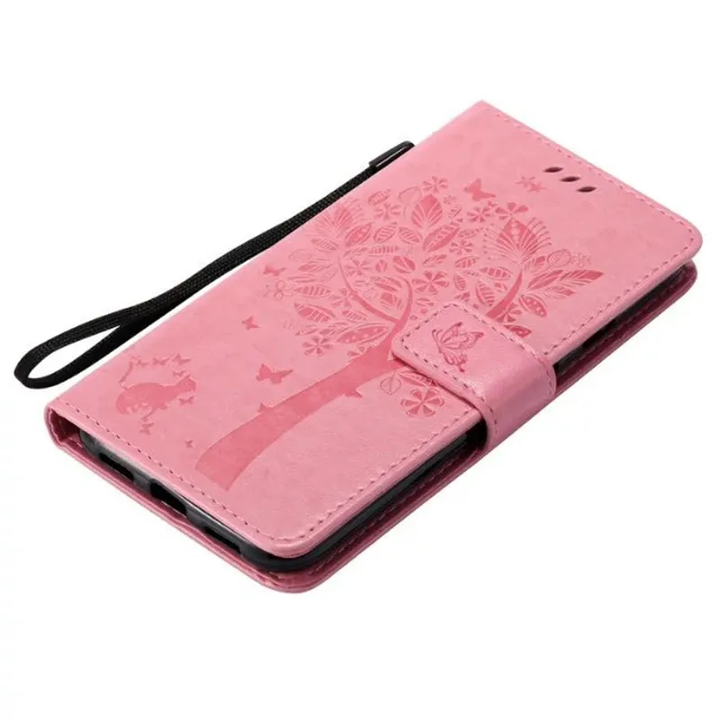 Для Google Pixel XL Coque Капа Кот дерево 3D тиснением кожи Стенд Книга Флип Бумажник PU