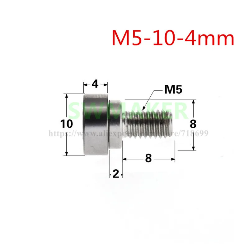 

10pcs M5*10*4mm External thread M5 thread screw MR105 miniature bearing guide pulley