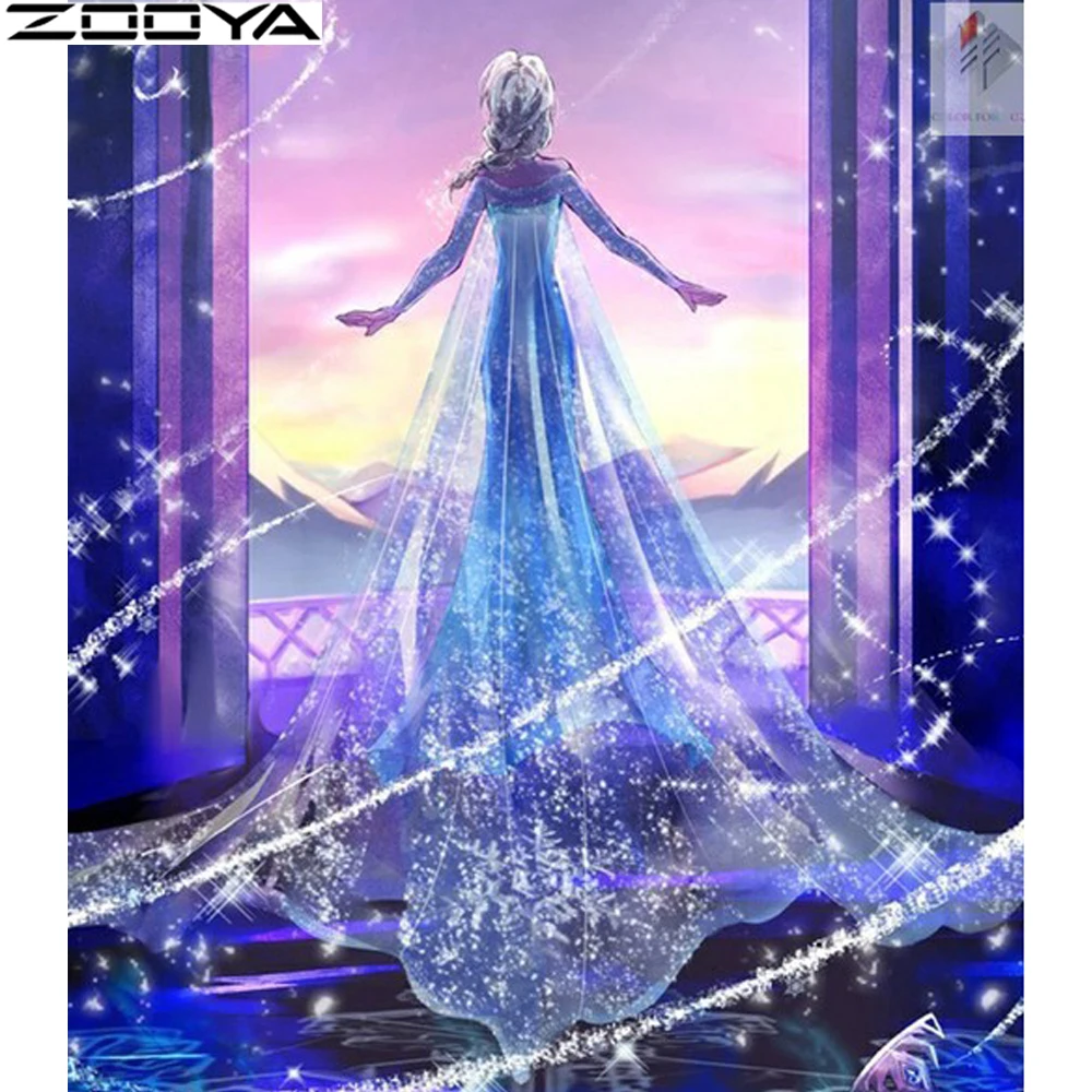 

ZOOYA Diamond Painting Needlework Diamond Embroidery Round Crystal Resin Diamond PictureThe Princess Who Wears Long Skirts RF276