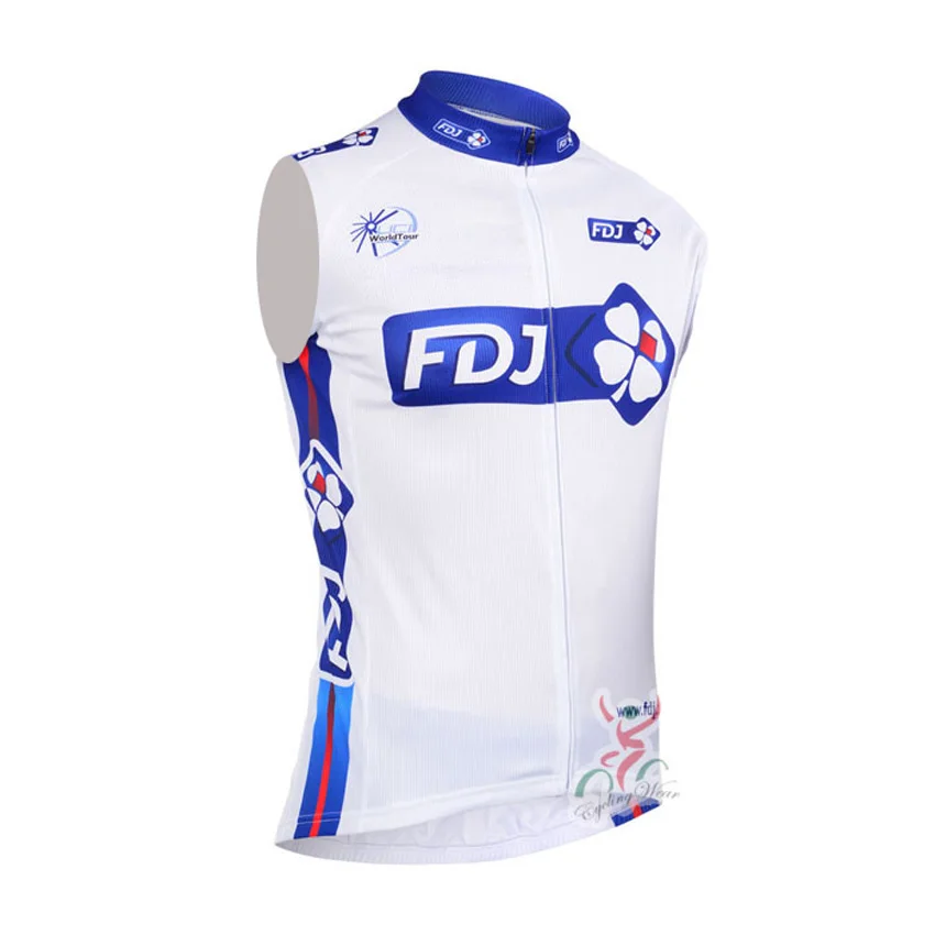 Windstopper FDJ PRO TEAM 3 цвета без рукавов велосипедная куртка жилет Mtb Одежда велосипедный Майо Ciclismo - Цвет: Белый