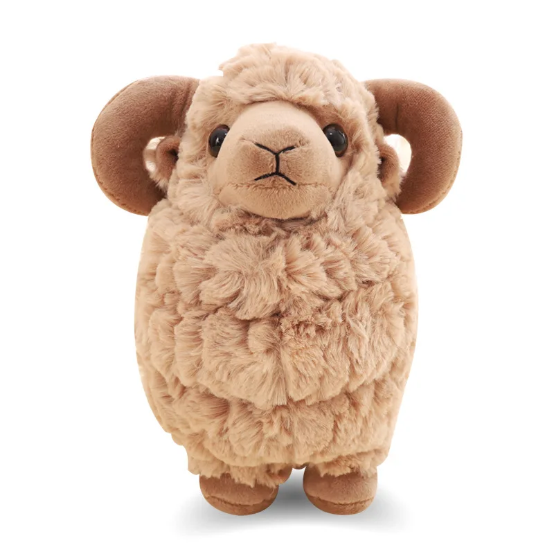 Sheep Plush Stuffed Animal Lifelike Goat Christmas Gifts for Kids 12x6x12cm 
