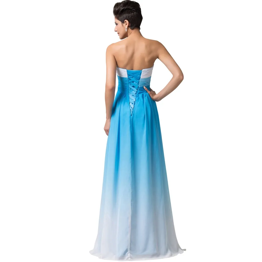 A-Line Ombre Chiffon Long Evening Bridesmaid Dress in Bridesmaid dresses