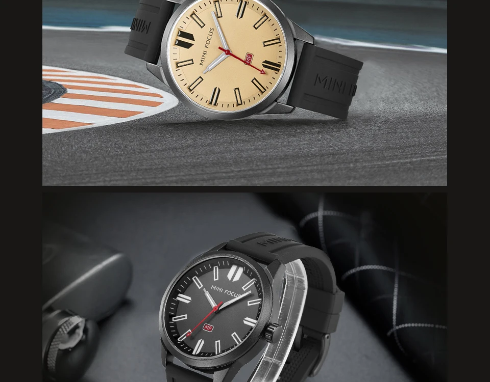 MINIFOCUS Топ бренд моды спортивные часы Для мужчин кварцевые Дата часы силиконовый браслет военные наручные часы для мужчин Reloj Hombre