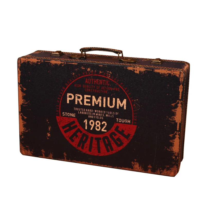 

Vintage Suitcase Retro Wooden Box Home Storage Box Photography Props Window Display Case Gifts Clothes Storage Box Luggage Case