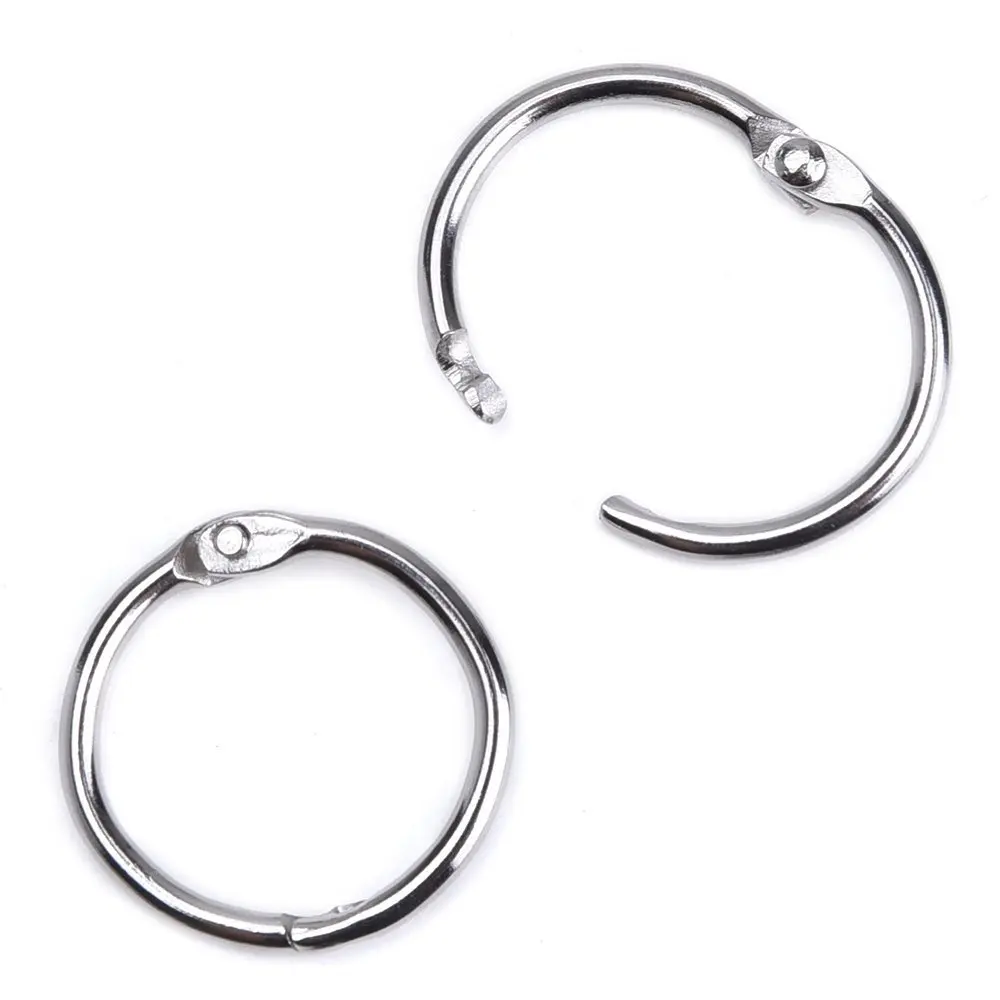 Pack of 100 Limited Edition 1 Inch School Smart Nickel Plated Steel Loose Leaf Ring