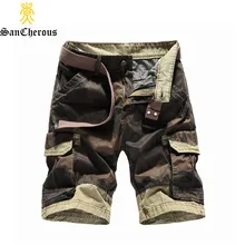Летние камуфляжные мужские повседневные шорты хлопковая Верхняя одежда Мужские до колен карго шорты 2 цвета