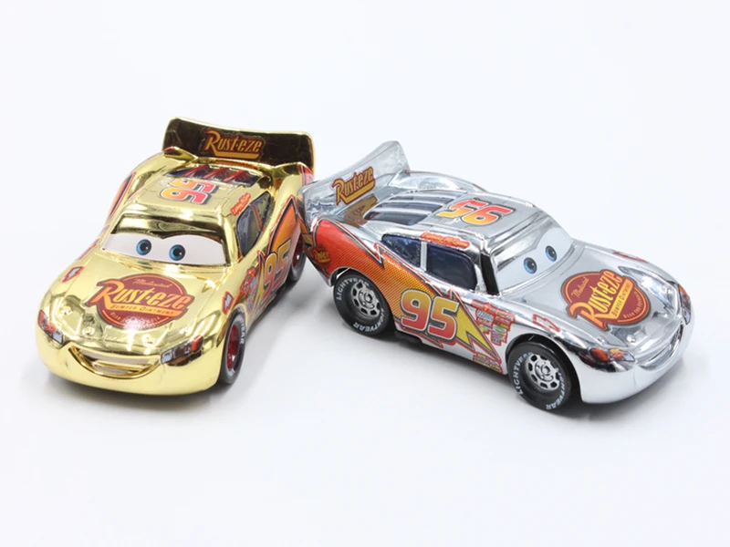 Disney Pixar Cars покрытие золото серебро Молния Маккуин 1:55 Масштаб литья под давлением металлический сплав модель милые игрушки для детей Подарки
