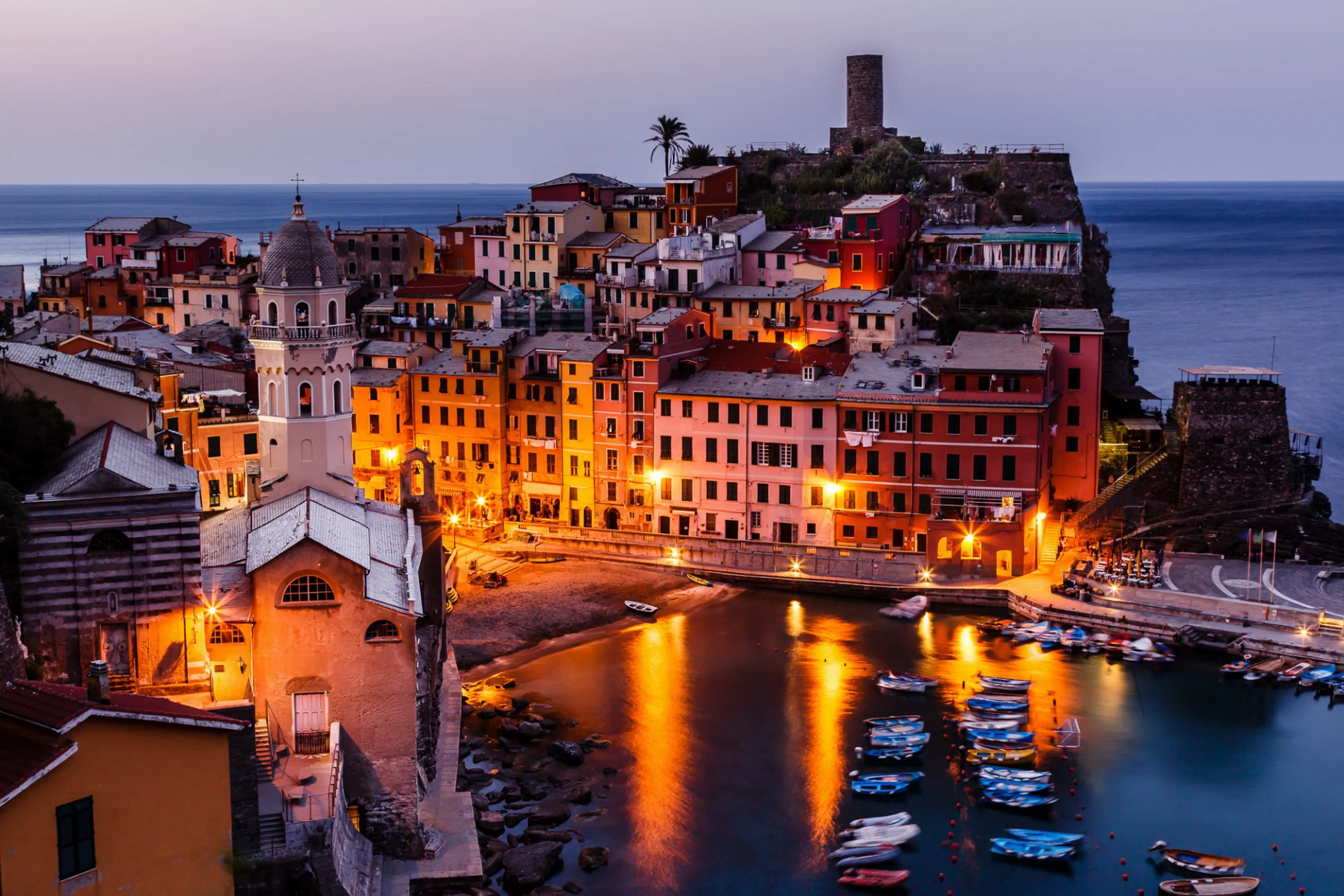 Landscape vernazza liguria italy cinque terre gulf evening Living room