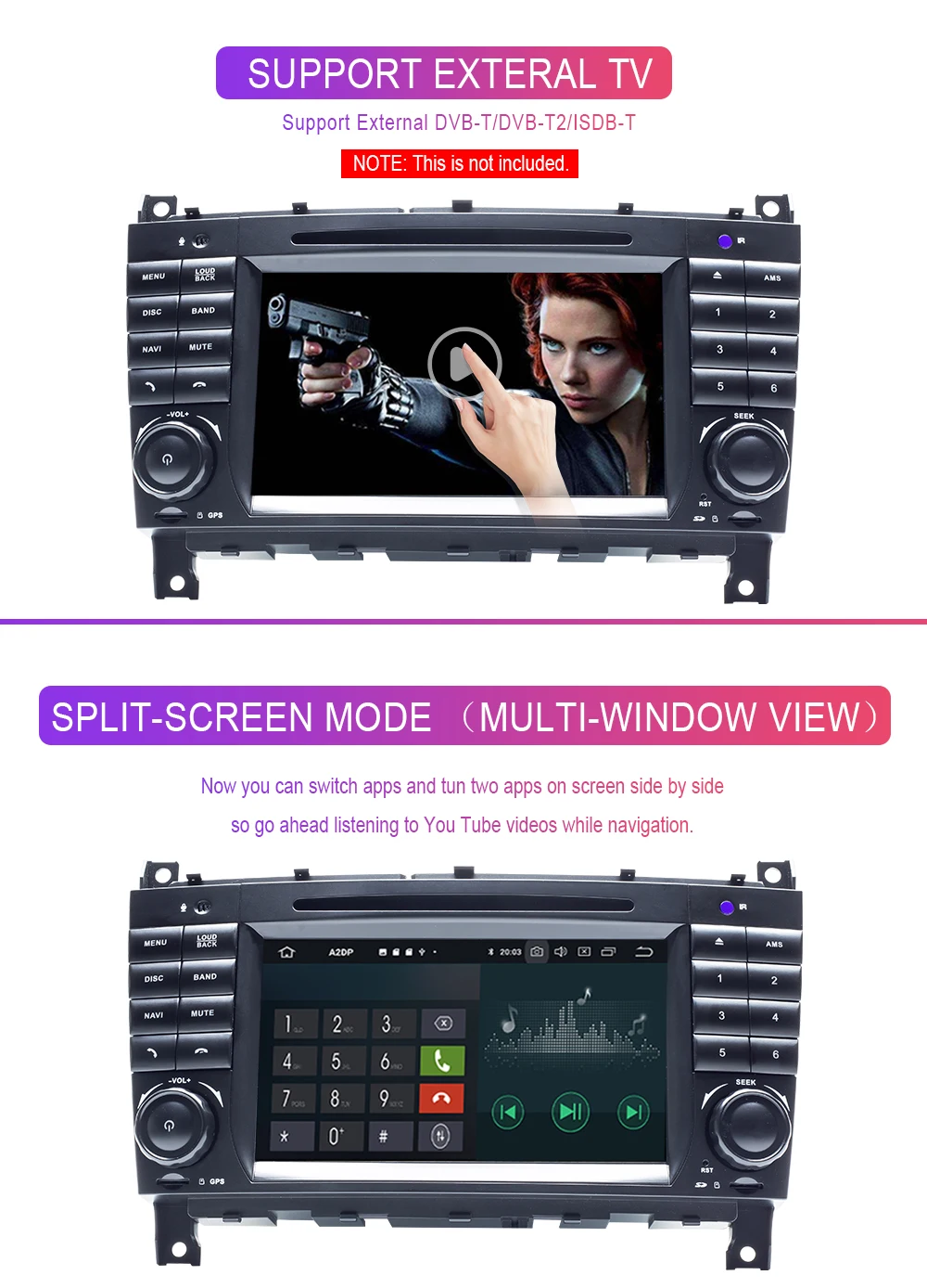 Sale Xonrich Car DVD Player 2 Din Android 9.0 GPS Autoradio For Mercedes/Benz/Sprinter/Vito/Viano/W203/W209/A180/W906/W311A-class ISP 16