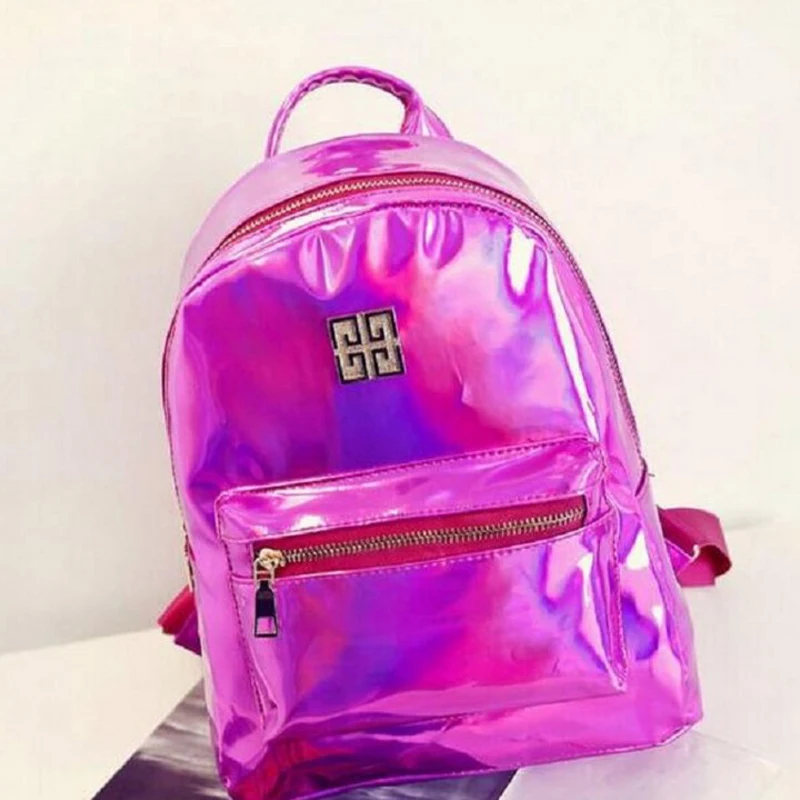 Голографический рюкзак mochilas feminina, женский серебряный Голографический лазерный мужской рюкзак, кожаный рюкзак, школьные сумки zaino