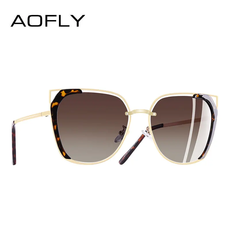 AOFLY Дизайн Роскошные брендовые Винтажные Солнцезащитные очки женские поляризованные женские солнцезащитные очки для женщин полые женские очки для вождения - Цвет линз: C3Brown