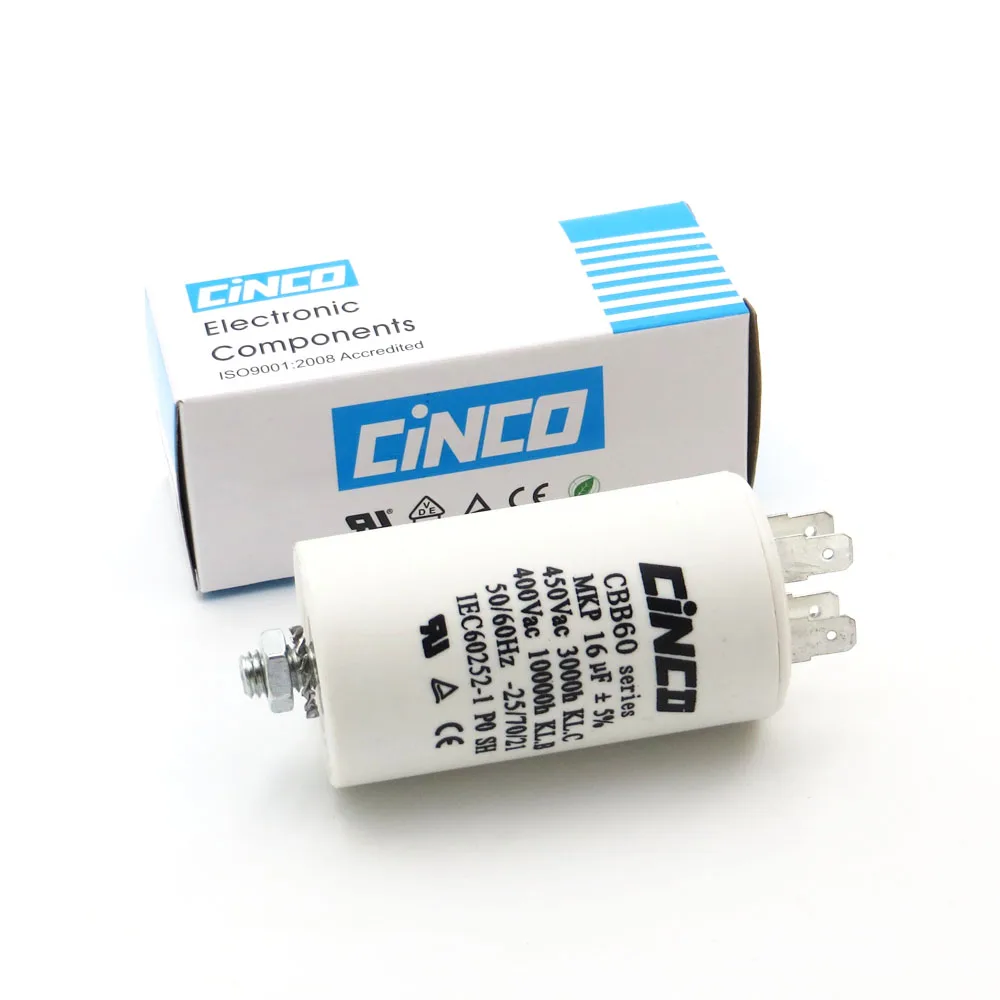 16 мкФ 400 V 450 CBB60 мотор рабочие конденсаторы 4 Пина SH дБ полипропиленовый пленочный