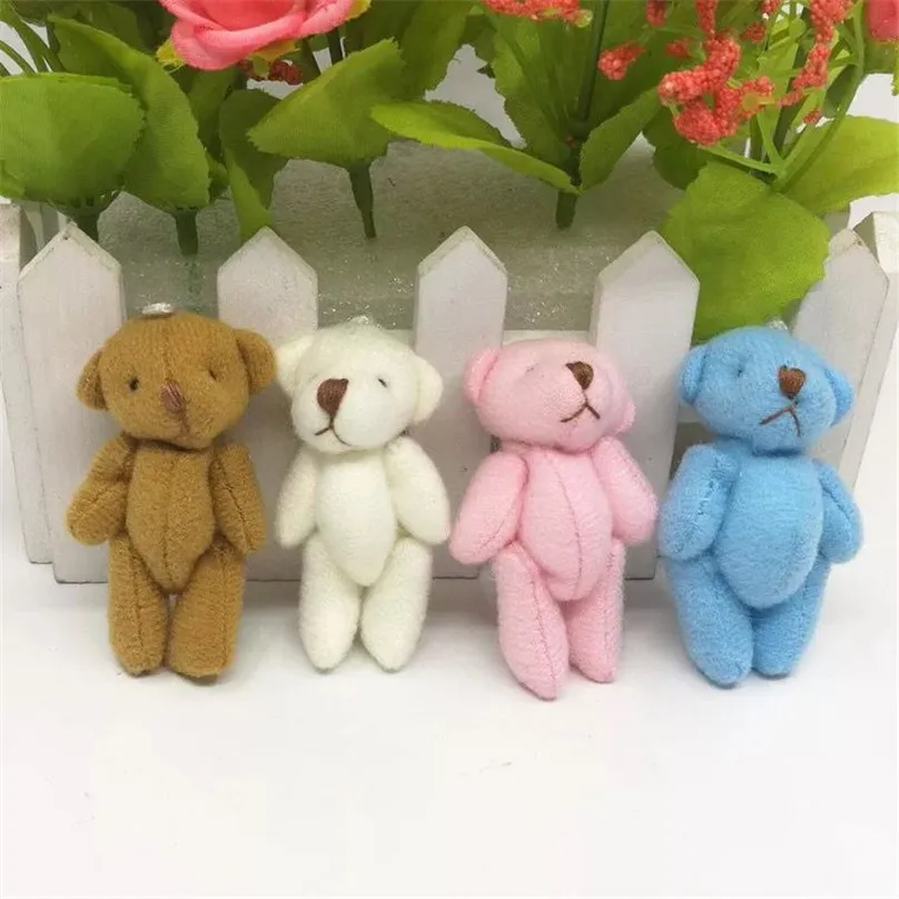 

100pieces/lot 6cm mini plush joints of bear joints widgets Kung fu dolls black and white pendant