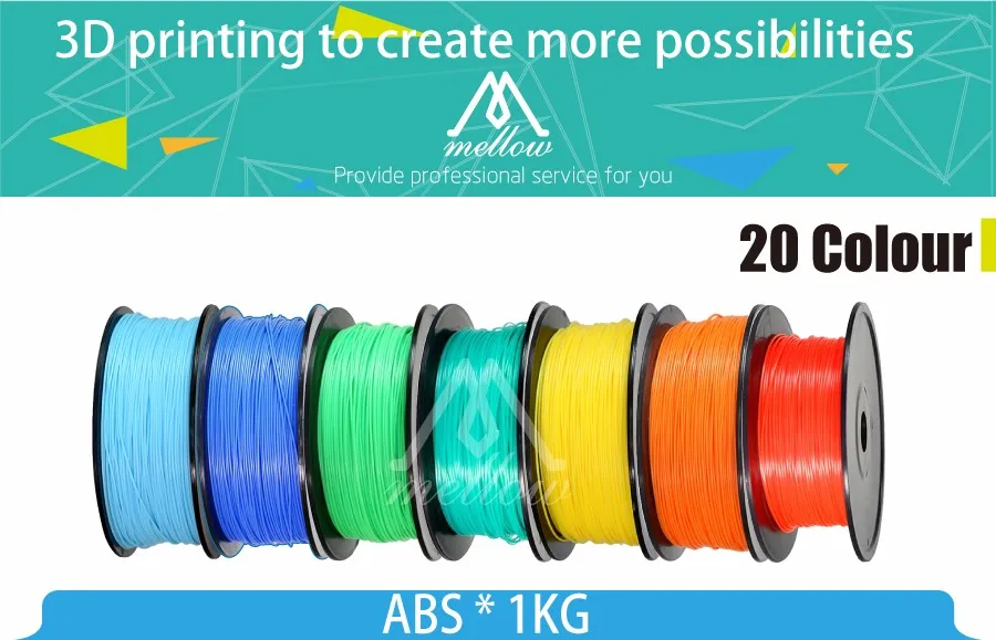 1 кг 3d Принтер ABS нитей 1,75 мм/3 мм 20 цветов пластик Резина Расходные Материал MakerBot/RepRap/UP/Мендель