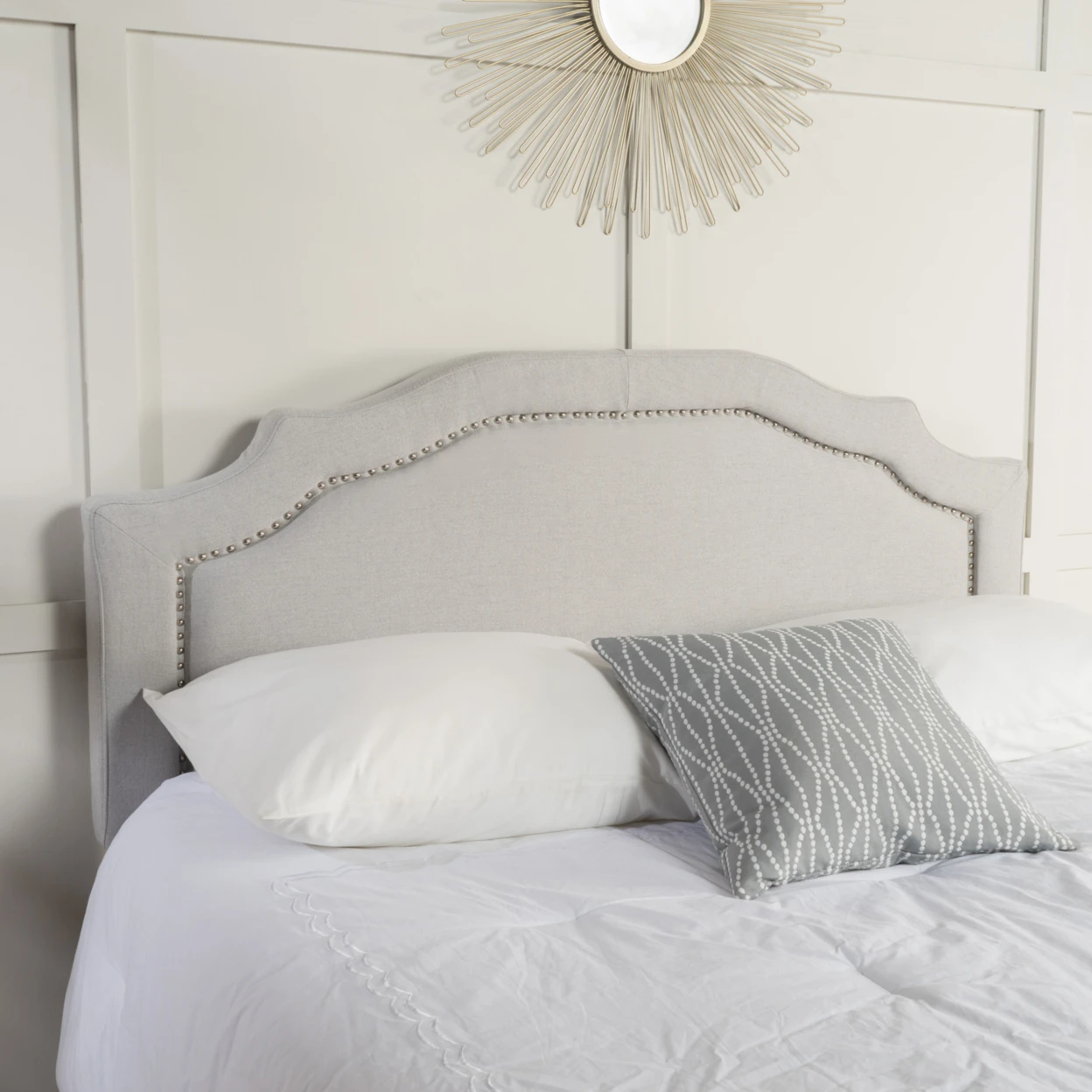 

Broswell Light Grey Fabric Queen/ Full Headboard