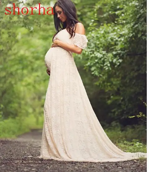 Европа Мода беременных женщин платья материнства фотографии реквизит материнства платье кружева материнства платье фото Лето беременных