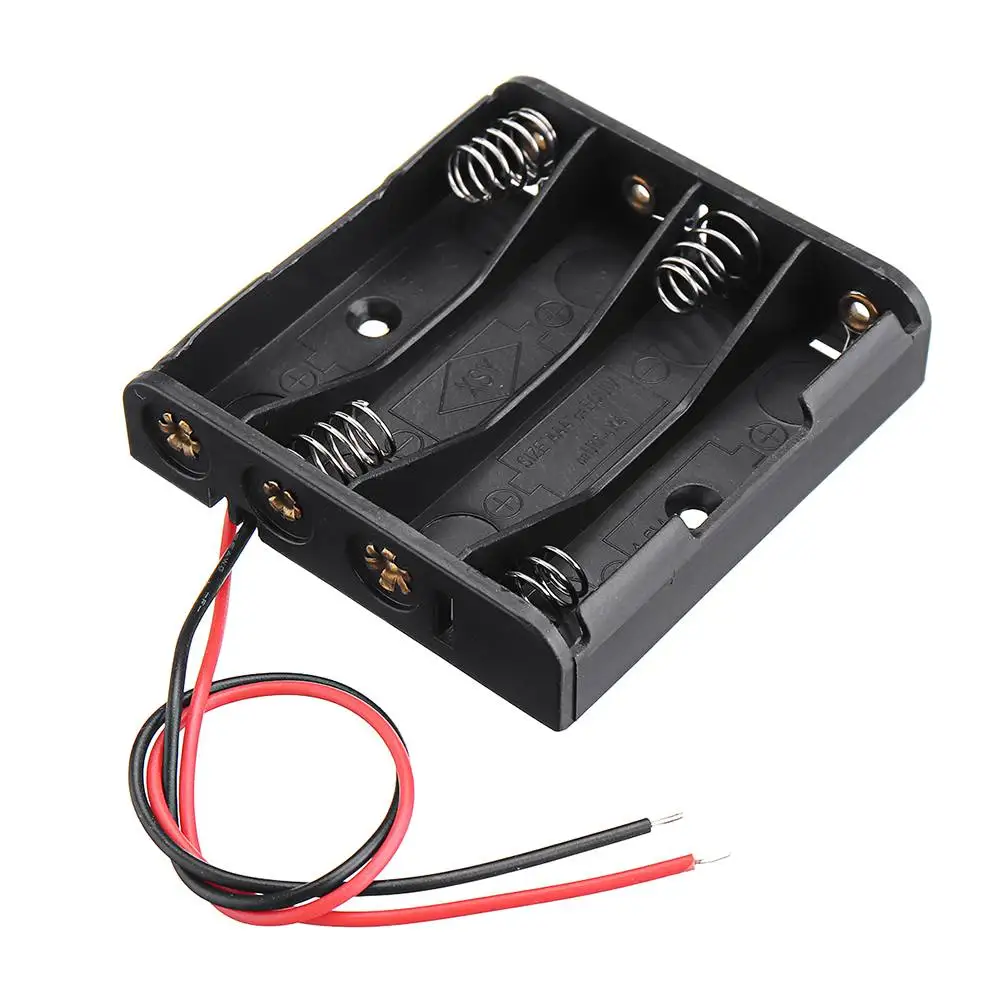

LEORY 4 Slots AAA Battery Box Battery Holder Board Sealed Cover for 4 x AAA Batteries DIY kit Case