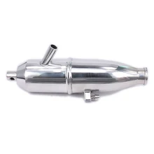 Polished Tuned Side Exhaust Muffler Pipe Tubing/Spring Right Hand for 1/10 Nitro RC Car HPI HSP Losi Axial Kyosho Redcat Wltoys