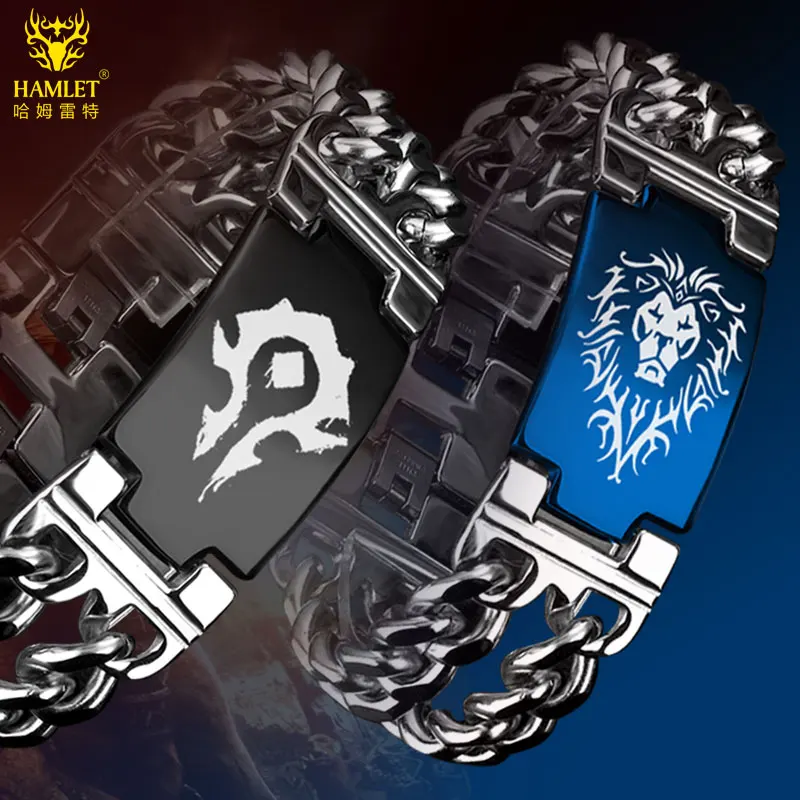 WOW World of Warcraft Horde Alliance Titanium Steel Bracelet Bracelets For Women Men Game Jewelry WOW World of Warcraft Horde Alliance Titanium Steel Bracelet Bracelets For Women Men Game Jewelry