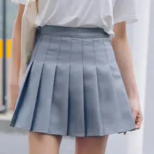 ZuoLunOuBa плиссированные юбки женские Осенние Новые однотонные корейские молнии с высокой талией пояс защитные штаны мини юбка Вадим