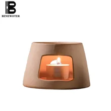 Грубая керамика теплая чайная плита чайник База держатель чайный набор кунг-фу Аксессуары Инструмент свечи с подогревом цветок чай молоко кофе полка