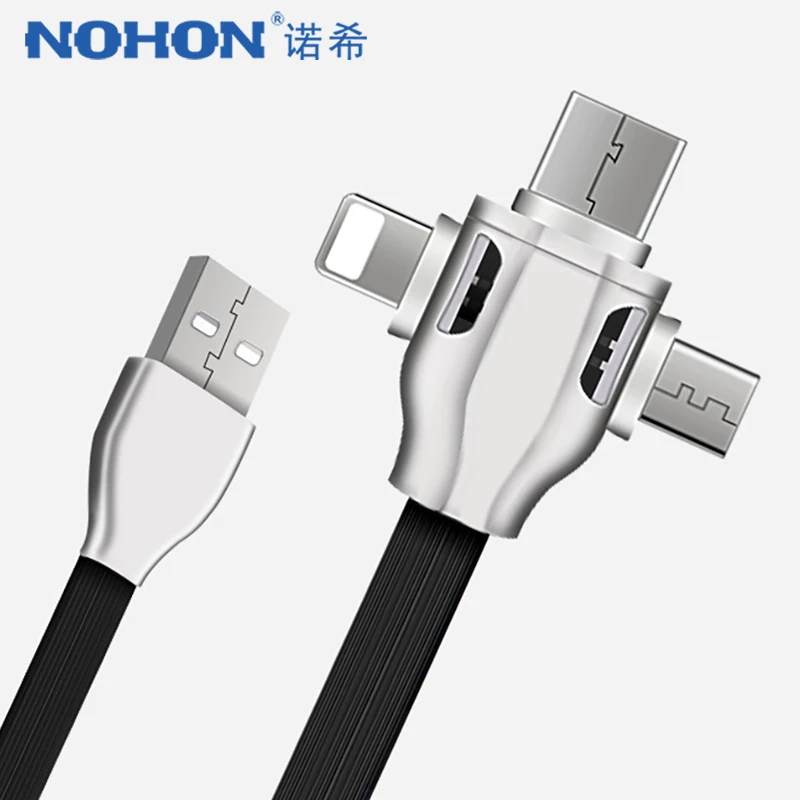 NOHON 3 в 1 зарядный кабель для передачи данных iPhone 8 X XS MAX XR Micro USB Type C Android Samsung Huawei Xiaomi