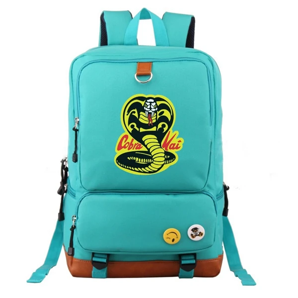 Американский ТВ Кобра Kai нейлоновый студенческий рюкзак на плечо дорожная сумка для компьютера школьная сумка - Цвет: Синий