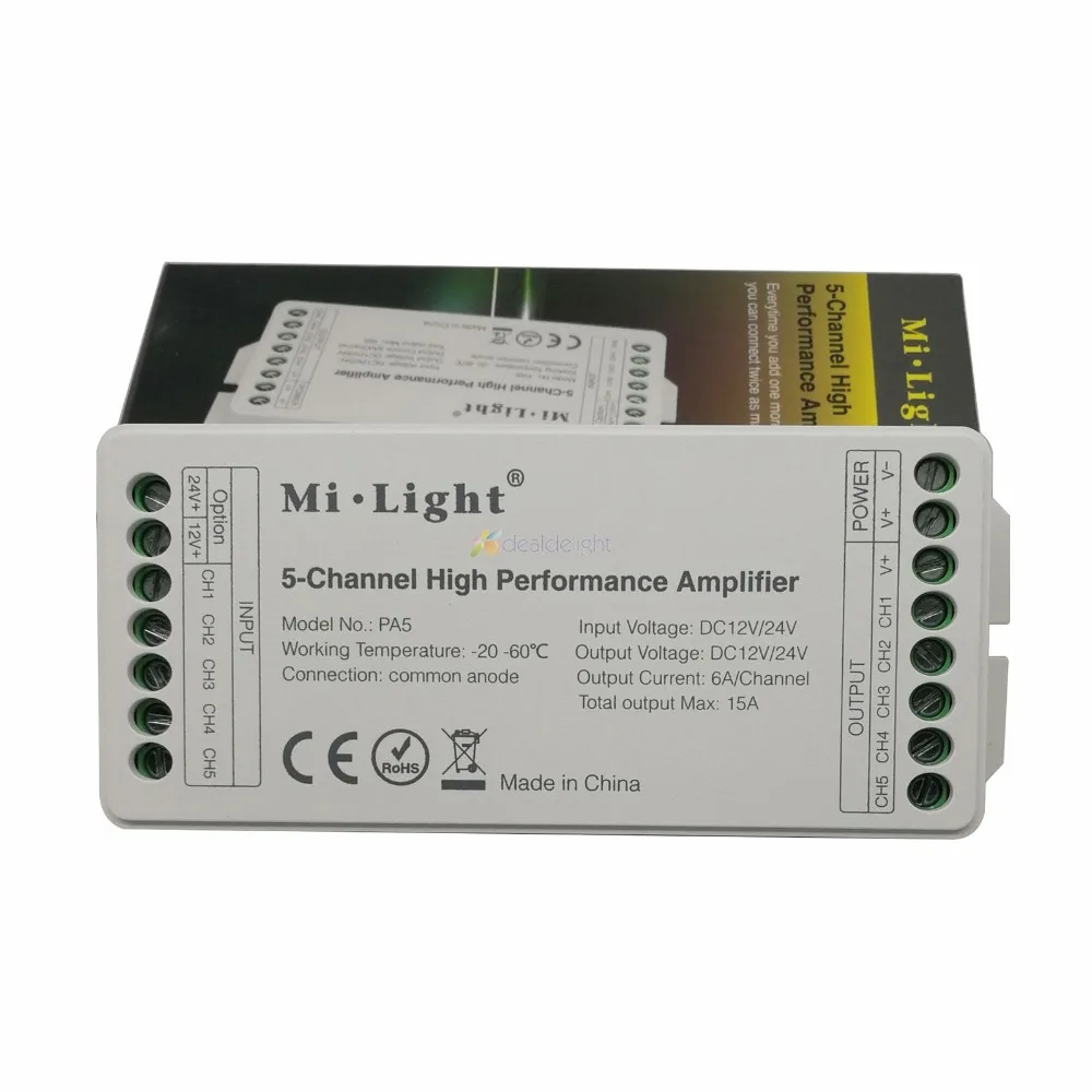 Mi. Светильник PA5 светодиодный усилитель DC12V 24V 15A 5-канальный высокочастотный