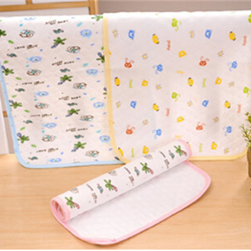Online Anak anak Newbown Kartun Dicetak Reusable Popok Katun Popok Kasur Tahan Air Lembar Mengubah Mat Bayi Tempat Tidur Pad