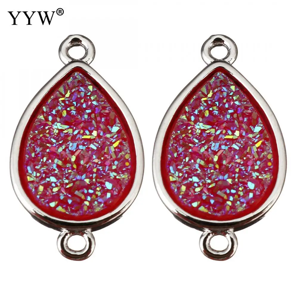 Teardrop Brass Jewelry Connector Natural Stone Ice Quartz Stone Charms Diy Components For Necklace Bracelet Making Accessories