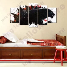 Japanese Abstract Cartoon Poster Dinosaur 5 Pieces Wall Art Canvas Print Monster Animal Painting for Game Room Lobby Wall Decor
