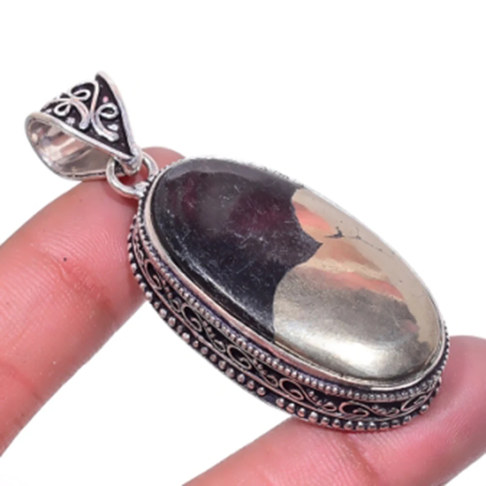 

Pyorite Pendant Silver Overlay over Copper, USA Size 57mm , P6452