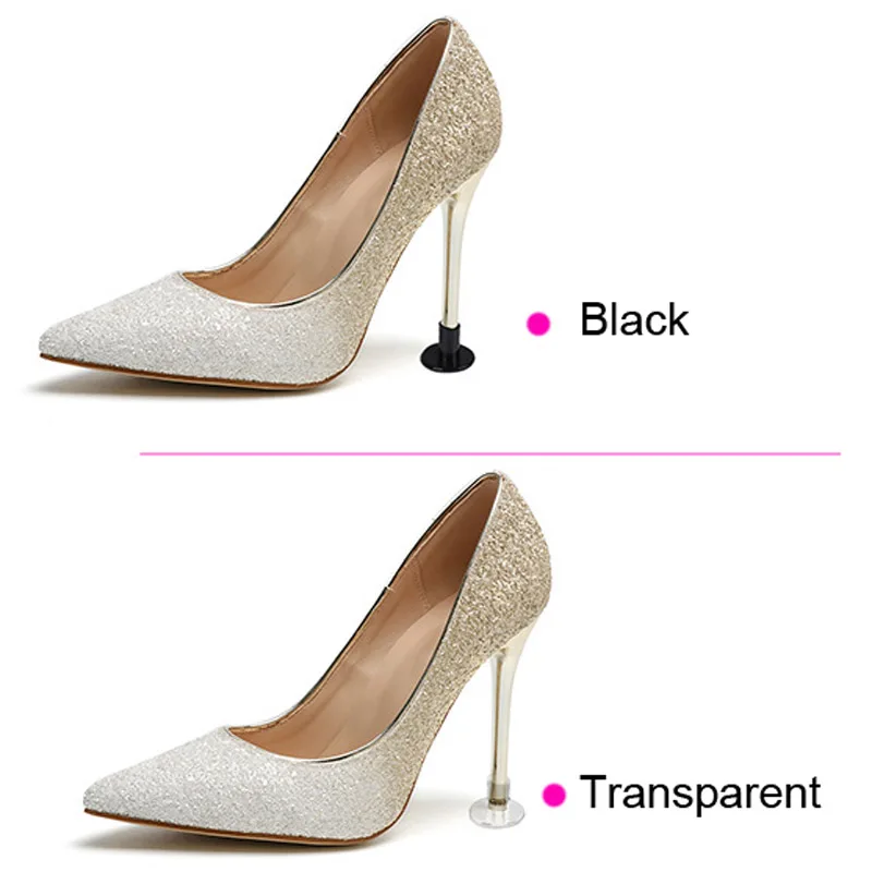 1 Pair of Shoes High Heel Stoppers Cap Protectores Heel stud Protectors Parties With Dances Boots Shoes Protector Transparent High Heel Protector Stopper Guard (Wide Large) 1 Pair Clear