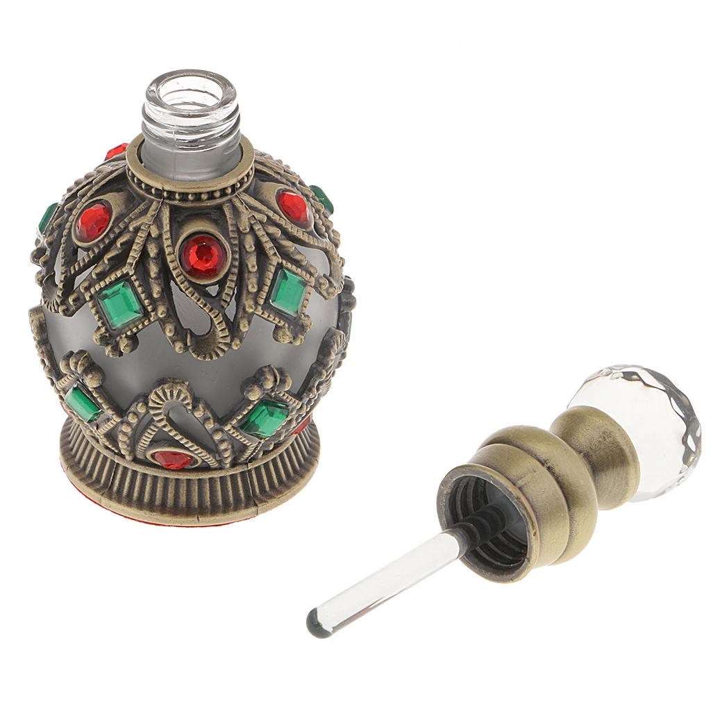 MagiDeal Beautiful Antique 15ml Refillable Glass Perfume Bottles Case Box for Elegant Woman Wedding Gift #1