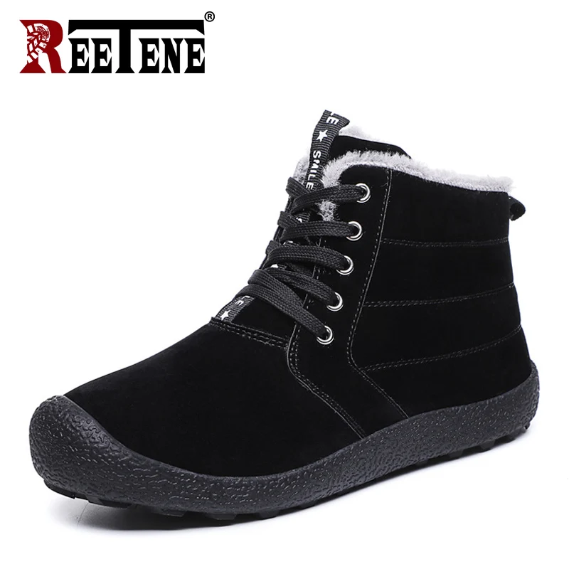 

REETENE REETENE New Fashion Men Winter Boots Solid Color Snow Boots Shoes Ankle Men Shoes Keep Warm Waterproof Boots Men