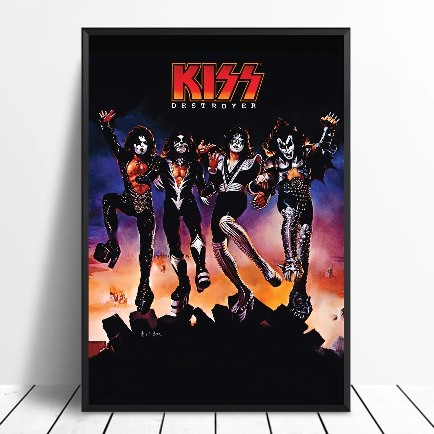 Kiss Band Posters and Prints Canvas Painting Wall Art Picture for
