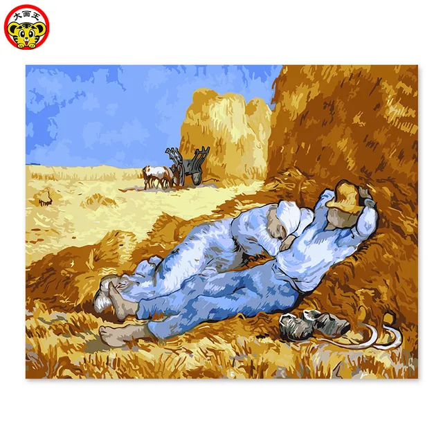Us 9 6 25 Off Painting By Numbers Art Paint By Number Diy Decoration Living Room Bedroom Sofa Background Van Gogh Wheat Field Lunch Break In Paint