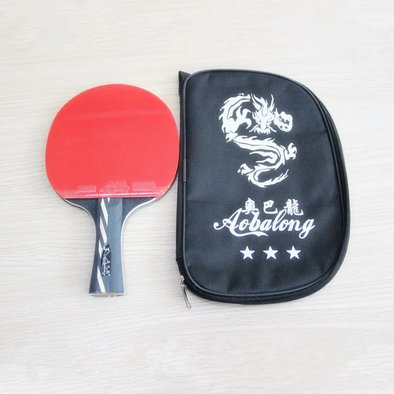 Углеродное волокно Настольный теннис ракетка лезвие с двойным лицом прыщи-в ракетки резиновая оригинальная ракетка для пинг-понга с сумкой