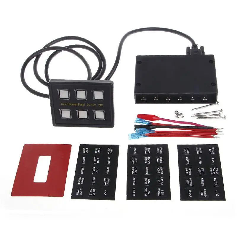 

New 6 Gang switch panel 12V/24V LED Touch Screen Slim Switch Control Panel Car Boat Truck Marine