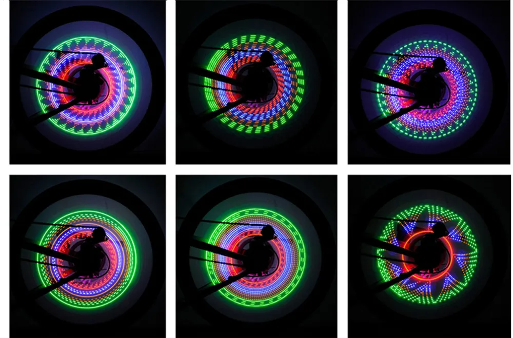 32 светодиодный светильник с цветным рисунком для велосипедных колес, сигнальный светильник для безопасности велосипеда, Новое поступление