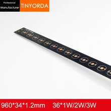 10 шт./Партия DIY Легкая длинная алюминиевая печатная плата 36 Вт алюминиевый PCB печатная плата 36*1 Вт 2 Вт 3 Вт светодиодный в серии