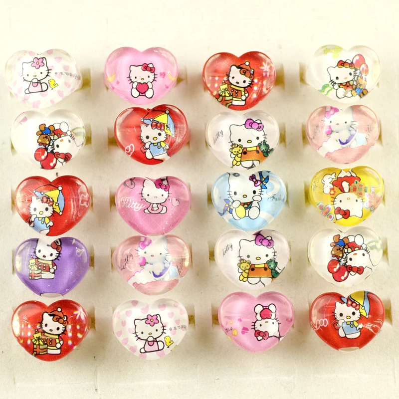 Кольца из акриловой смолы в форме сердца для детей 20 шт.|resin ring|ring ringring children |