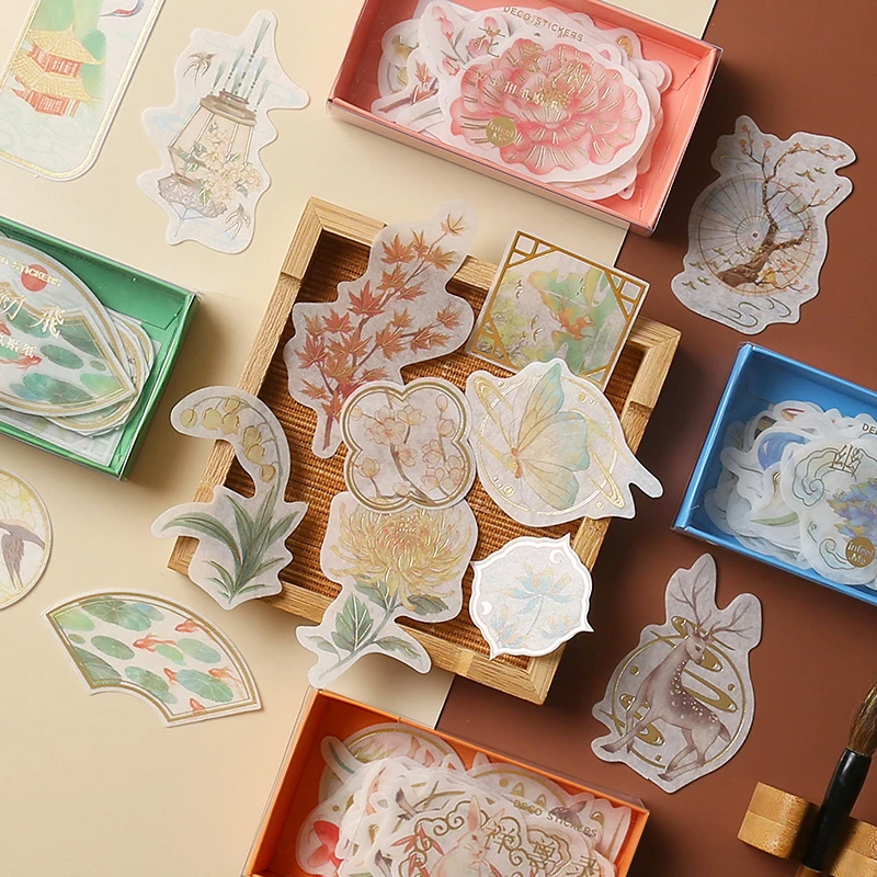 

Mohamm Kawaii Ancient Style Series Cute Sticker Custom Stickers Diary Stationary Flakes Scrapbook DIY Decorative Stickers