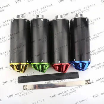 

free shipping black 28mm Universal Motorcycle Exhaust Pipe With Muffler For Suzuki dl 650 /v-strom gsr600 gsr750 gsx-s750 GSXR10
