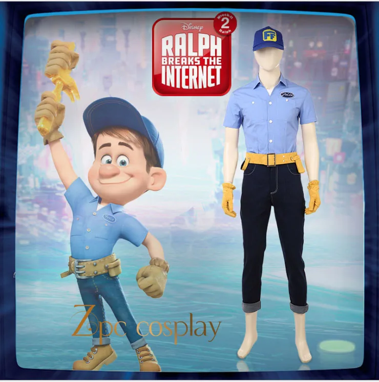 

Fix-It Felix Wreck It Ralph 2Cosplay Costume Ralph Breaks the Internet Wreck-It Ralph 2 Fix-It Felix Costume